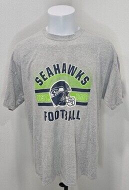 Seattle Seahawks SEA NFL 2XL Gray Casual T-shirt NWOT Mens Crew Neck